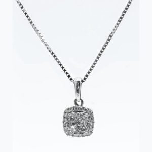 diamond silver necklace