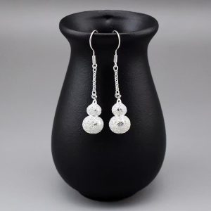 handmade original silver tassel earrings | premium pure silver retro gourd drop dangles