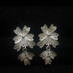 Hot Handmade Miao Silver Tassel Earrings New Chinese Ethnic Premium Quality Silver Plated Earrings Vintage