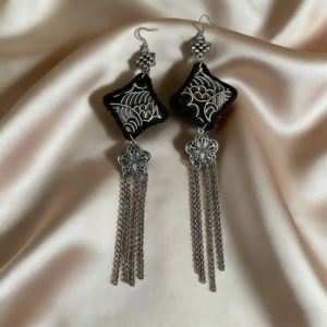 vintage qian embroidery butterfly bell dangle earrings ethnic style for women