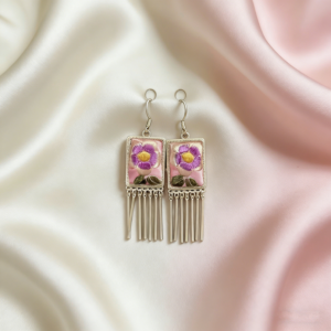 vintage blooming tassel dangle earrings ethnic style for women