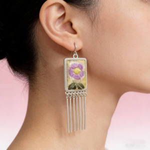 floral charm tassel dangle earrings ethnic style