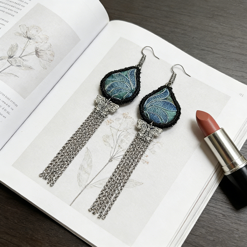 emerald feather tassel dangle earrings ethnic style for women emerald feather tassel dangle earrings ethnic style for women