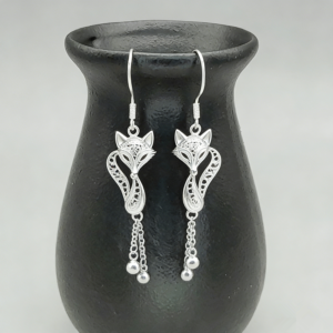 ethnic fox dangle earrings